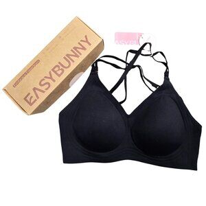 NIB | EASYBUNNY Seamless Wireless Racerback Bra | Black | Medium
